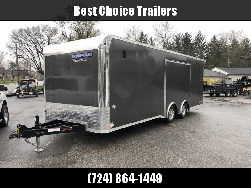 USED 2020 Sure Trac Racing Pro Enclosed Car Hauler Trailer * STBNRP10224TA-100 * LOADED * FULL ESCAPE HATCH * CHARCOAL USED 2020 Sure Trac Racing Pro Enclosed Car Hauler Trailer * STBNRP10224TA-100 * LOADED * FULL ESCAPE HATCH * CHARCOAL