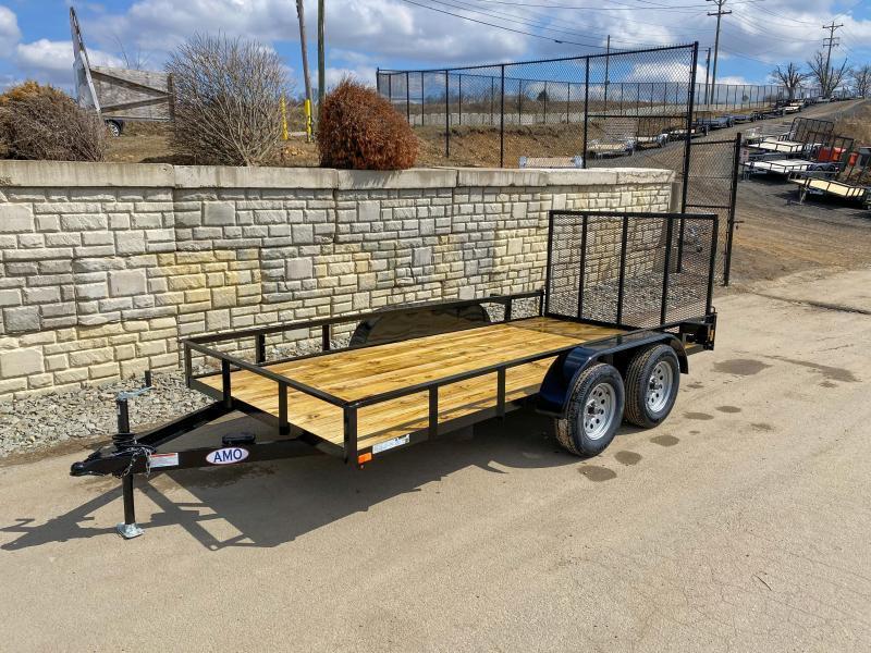 2021 AMO 76x14' Angle Iron Utility Landscape Trailer 7000# GVW * 4" CHANNEL TONGUE * RADIAL TIRES * TUBE GATE C/M * BRAKES ON BOTH AXLES * LED LIGHTS 2021 AMO 76x14' Angle Iron Utility Landscape Trailer 7000# GVW * 4" CHANNEL TONGUE * RADIAL TIRES * TUBE GATE C/M * BRAKES ON BOTH AXLES * LED LIGHTS