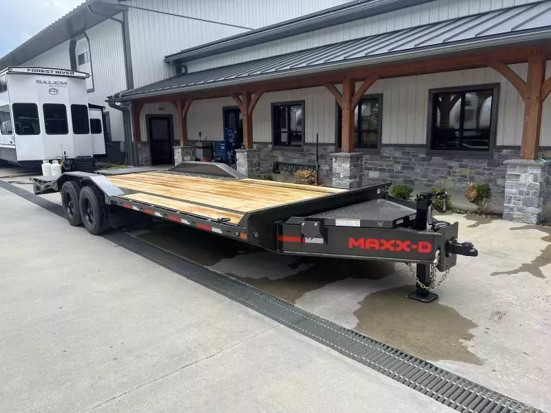 2026 MAXXD 102x24' H9X Super Duty Equipment Trailer 22000# GVW * 10000# DEXTER TORSION SUPER SINGLE AXLES * 102" DECK/DRIVE OVER FENDERS * FULL WIDTH RAMPS * 12" O.C. I-BEAM C/M & ENGINEERED FRAME * 235/17.5" 18-PLY TIRES * OVERSIZE TOOLBOX * 5' DOVE