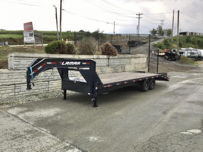 2020 Lamar 102x20+5' HD Gooseneck Beavertail Deckover Trailer 14000# GVW * 12" I-BEAM FRAME * FRONT TOOLBOX * DUAL JACKS * BLACK * SPARE TIRE * FLIPOVER RAMPS 2020 Lamar 102x20+5' HD Gooseneck Beavertail Deckover Trailer 14000# GVW * 12" I-BEAM FRAME * FRONT TOOLBOX * DUAL JACKS * BLACK * SPARE TIRE * FLIPOVER RAMPS