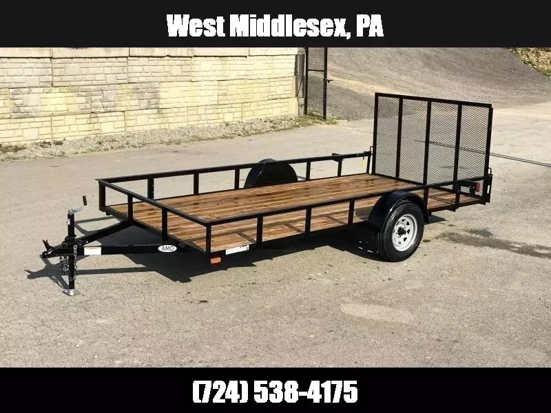 2026 AMO 6.5x14' Angle Iron Utility Landscape Trailer w/ Gate 2990# GVW * A-FRAME TONGUE * 4' GATE * TREATED WOOD FLOOR * A-FRAME JACK * 15" RADIAL TIRES * SPRING ASSITED GATE * FOLD IN GATE * TUBE GATE CROSSMEMBERS 1753452897