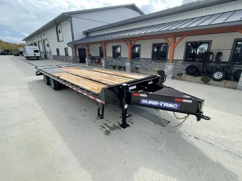 2026 Sure-Trac 102x25' HD Beavertail Deckover Trailer 22500# GVW * 10000# AXLES * FULL WIDTH RAMPS * EXTRA D-RINGS * PIERCED FRAME * CROSS TRAC BRACING - 32" DECK HEIGHT