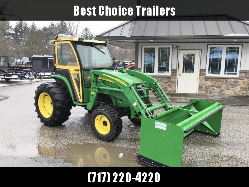 USED John Deere 4120 Compact Tractor Hydrostat 4WD * SOFT CAB W/ HEAT * JD LOADER W/ BUCKET * NEW FRONT TIRES * NEW BATTERY * PALLET FORKS * SNOW PUSHER * 2400HRS USED John Deere 4120 Compact Tractor Hydrostat 4WD * SOFT CAB W/ HEAT * JD LOADER W/ BUCKET * NEW FRONT TIRES * NEW BATTERY * PALLET FORKS * SNOW PUSHER * 2400HRS