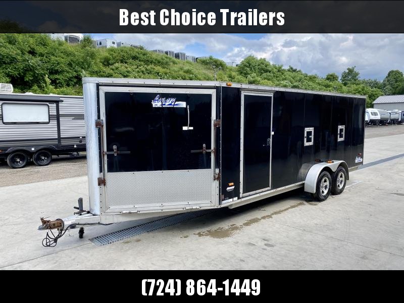 USED Ameri-Lite 7x23' Aluminum Snowmobile Trailer 6000# GVW * FRONT RAMP DOOR * RV SIDE DOOR * DUEL FUEL DOORS * REAR RAMP DOOR * ALUMINUM WHEELS * ROOF VENT * SPARE TIRE USED Ameri-Lite 7x23' Aluminum Snowmobile Trailer 6000# GVW * FRONT RAMP DOOR * RV SIDE DOOR * DUEL FUEL DOORS * REAR RAMP DOOR * ALUMINUM WHEELS * ROOF VENT * SPARE TIRE