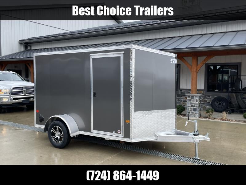 2023 EZ Hauler 6X10' Aluminum Enclosed Cargo Trailer 2990# GVW * CHARCOAL IN COLOR * ALUMINUM WHEELS * 16" O/C FLOOR UPG * SCREWLESS * ONE PC ROOF * SLANT V-NOSE * DEXTER AXLES * RV DOOR * ALUMINUM WHEELS 1693499315