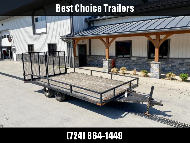 USED Mustang Trailers 8x14' Deckover Utility Landscape Trailer 4000# GVW * SPLIT GATE * TIE DOWNS * TUBE TOP * AS-IS USED Mustang Trailers 8x14' Deckover Utility Landscape Trailer 4000# GVW * SPLIT GATE * TIE DOWNS * TUBE TOP * AS-IS