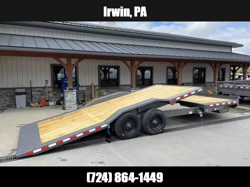 2025 Midsota 102x24 Gravity Tilt Equipment Trailer 17600# GVW * 102" DECK * DRIVE OVER FENDERS * A-FRAME TOOLBOX * URETHANE PAINT * 8000# AXLES * 17.5" RUBBER * HYDRAULIC STOP/CONTROL VALVE 1750183932