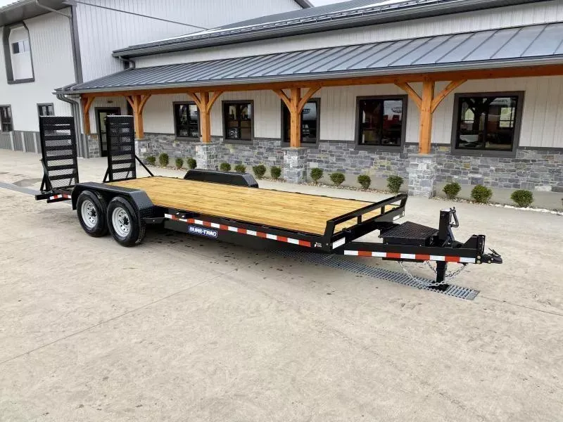 2026 Sure-Trac 7x18' Equipment Trailer 14000# GVW * HD OVERWIDTH 4" CHANNEL RAMPS W/ MESH * 12K JACK * RUBRAIL/STAKE POCKETS/D-RINGS * HD FENDERS * ADJUSTABLE CAST COUPLER * SPARE MOUNT * SEALED HARNESS