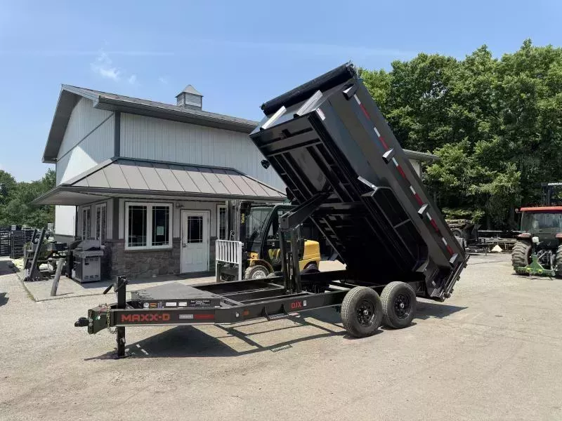 2026 MAXXD 7x14' DJX Dump Trailer 17500# GVW * 7GA FLOOR * 3' HIGH SIDES * DEXTER 8000# AXLES * 17.5" 18-PLY RUBBER * OVERSIZE 6X20 SCISSOR * 8"/15# I-BEAM FRAME * 12" O.C. C/M * WIRELESS REMOTE * COMBO GATE * HD TOP RAIL * DELUXE TARP * REAR JACKS