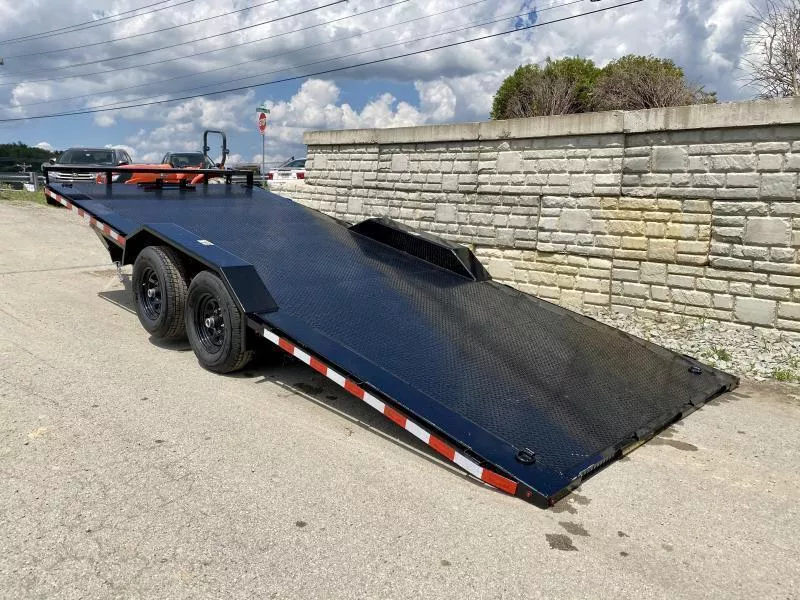 2026 H&H 102x20' Buggy Hauler Steel Tread Plate Deck Power Tilt Car Trailer 9900# GVW * 102" STP DECK * DRIVE OVER FENDERS * WINCH PLATE * DUAL TOOLBOXES * RUBRAIL/STAKE POCKETS/D-RINGS * SPARE TIRE MOUNT