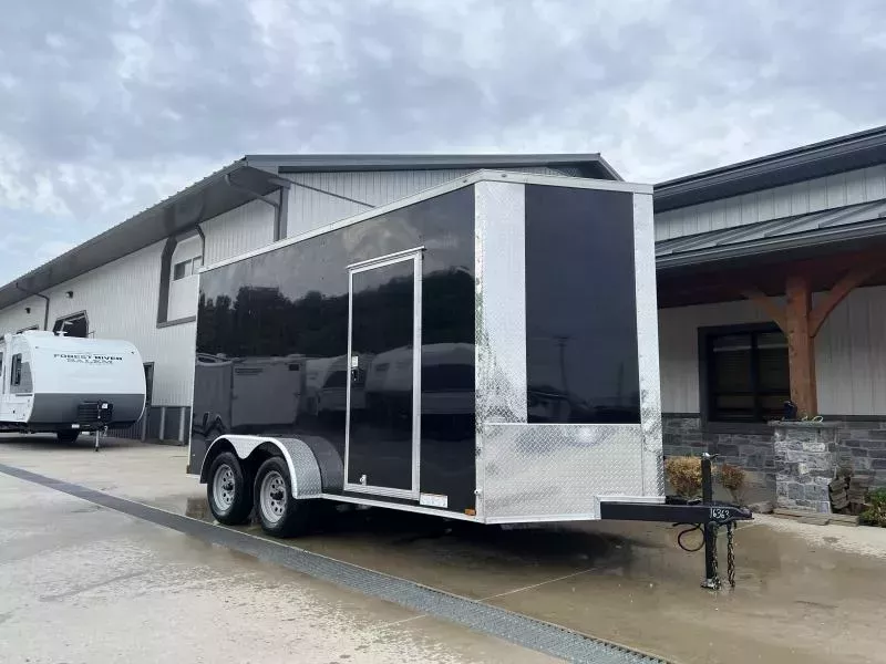 2026 Xtreme Cargo 7x14 Enclosed Cargo Trailer 7000# GVW * 7' HEIGHT UTV PKG * 16" O.C. FLOOR AND WALLS * BLACK EXTERIOR * .080 POLYCOR SEMI-SCREWLESS * RV DOOR * PLYWOOD WALLS AND FLOOR * TUBE STUDS