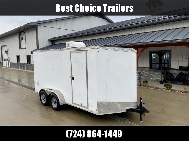 USED 2019 Look Trailers 7x14' Enclosed Cargo Trailer 7000# GVW * WHITE * V-NOSE * RAMP DOOR * RV SIDE DOOR * CUSTOM FLOORING * A/C UNIT * 30AMP POWER * RV SHELVING * E-TRACK/D-RINGS USED 2019 Look Trailers 7x14' Enclosed Cargo Trailer 7000# GVW * WHITE * V-NOSE * RAMP DOOR * RV SIDE DOOR * CUSTOM FLOORING * A/C UNIT * 30AMP POWER * RV SHELVING * E-TRACK/D-RINGS