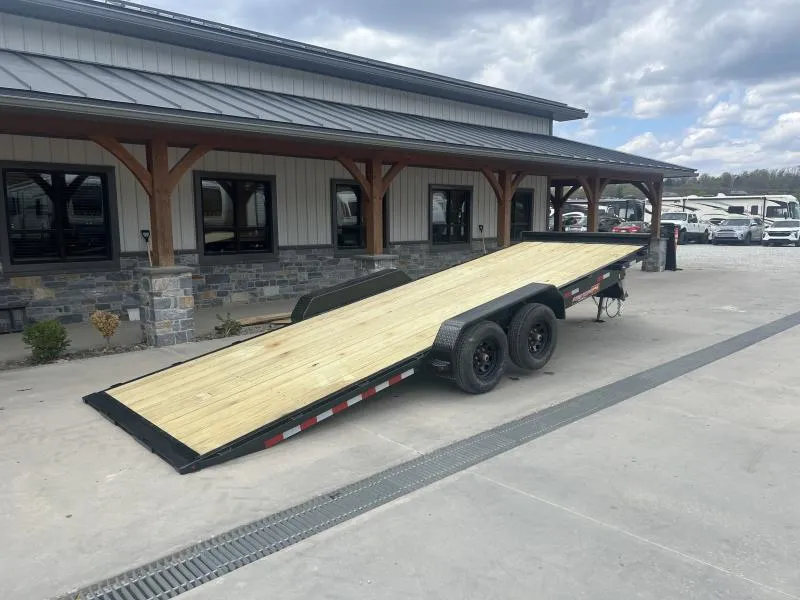2026 H&H 7x22' Power Tilt Car Hauler Trailer 9990# GVW * POWER TILT * DUAL TOOLBOXES * RUBRAIL * 6" FRAME * DROP JACK * INTEGRATED TAIL LIGHTS * CHANNEL C/M