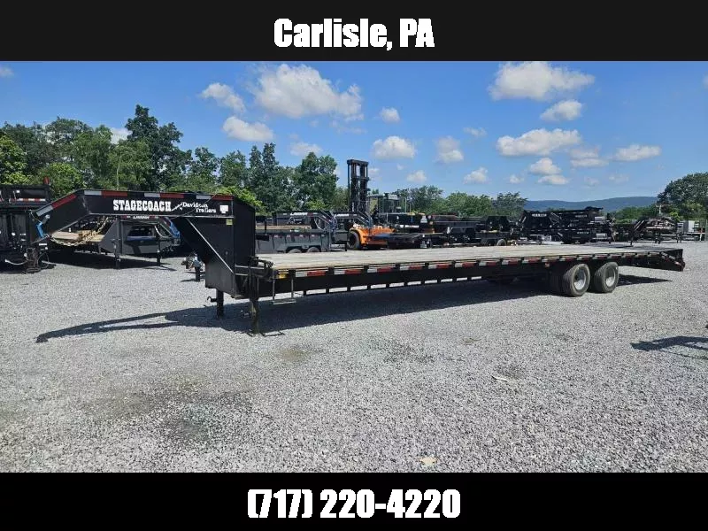 USED 2023 102x40' Stagecoach Gooseneck Beavertail Deckover Trailer 20000# GVW * TORQUE TUBE * UNDER FRAME BRIDGE * SPARE TIRE * FULL WIDTH RAMPS * I-BEAM FRAME * TOOLBOX * 14-PLY RUBBER