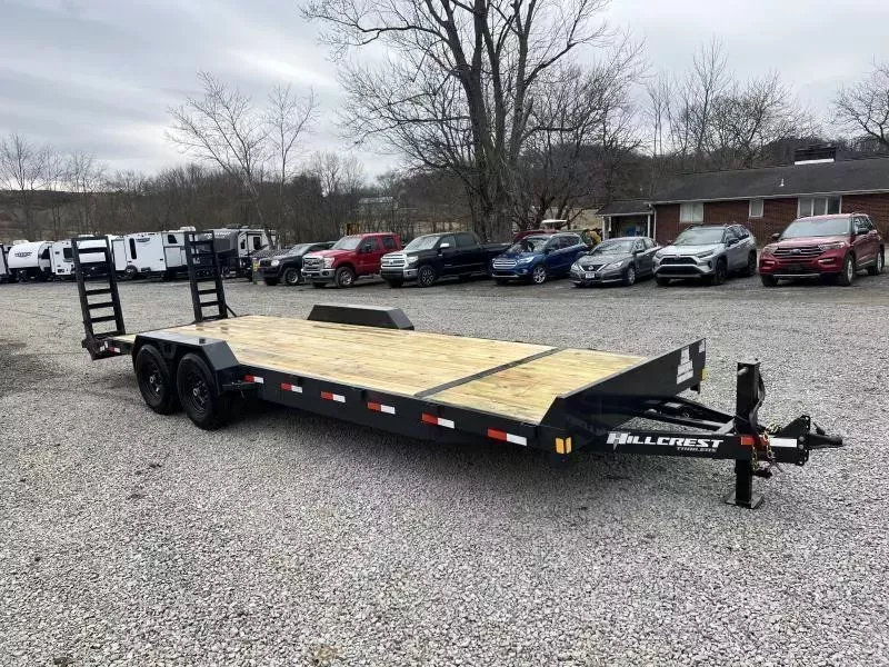 2026 Hillcrest Trailers 7x24 Equipment Trailer 14000 GVW * HD RAMPS * D-RINGS/STAKE POCKETS * ADJUSTABLE COUPLER * 12K JACK * CHARCOAL POWDER COAT