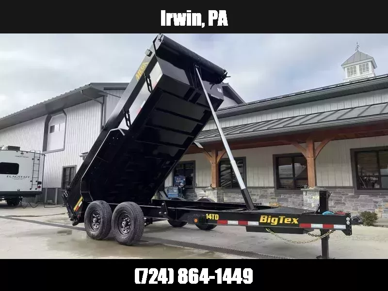 2026 Big Tex Trailers 14TD 7x14' HD Low Profile Telescopic Dump Trailer 15400# GVW * HYDRAULIC JACK * 14-PLY TIRES * SWINGARM TARP * SOLAR CHARGER * 7GA FLOOR * MEGA RAIL * 5-STAGE 12-TON TELESCOPIC HOIST * 8" I-BEAM FRAME * COMBO GATE * REAR STAB JACKS 1763146141