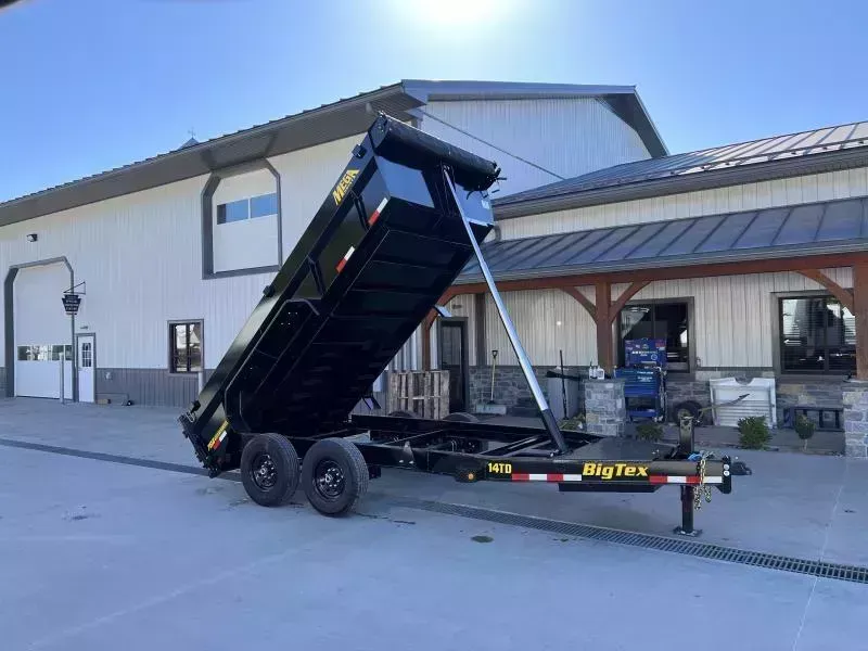 2026 Big Tex Trailers 14TD 7x14' HD Low Profile Telescopic Dump Trailer 15400# GVW * 7GA FLOOR * MEGA RAIL * 5-STAGE 12-TON TELESCOPIC HOIST * 8" I-BEAM FRAME * UNDERMOUNT RAMPS * COMBO GATE * 12K JACK * 24" 10 GA SIDES * TARP KIT * REAR STABILIZER JACKS