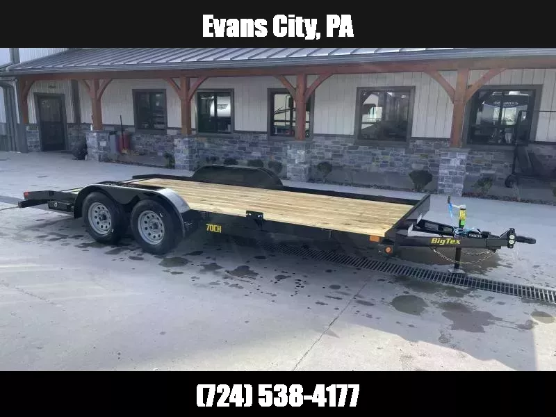 2026 Big Tex Trailers 70CH 7x20' Car Hauler Trailer 7000# GVW * 2-AXLE BRAKES * 5" FRAME * REMOVABLE FENDERS * ADJUSTABLE COUPLER * 2' DOVETAIL 1763089610