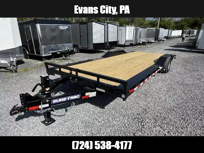 2025 Sure-Trac 102x22' Wood Deck Buggy Car Hauler 14000# GVW * 102" DECK * DRIVE OVER FENDERS * 12K DROP LEG JACK * ADJUSTABLE COUPLER * 16" O.C. CHANNEL C/M * REINFORCED REAR SLIDE OUT PUNCH PLATE FINGERJOINTED RAMPS * STAKE POCKETS/D-RINGS/RUBRAIL 1751380186