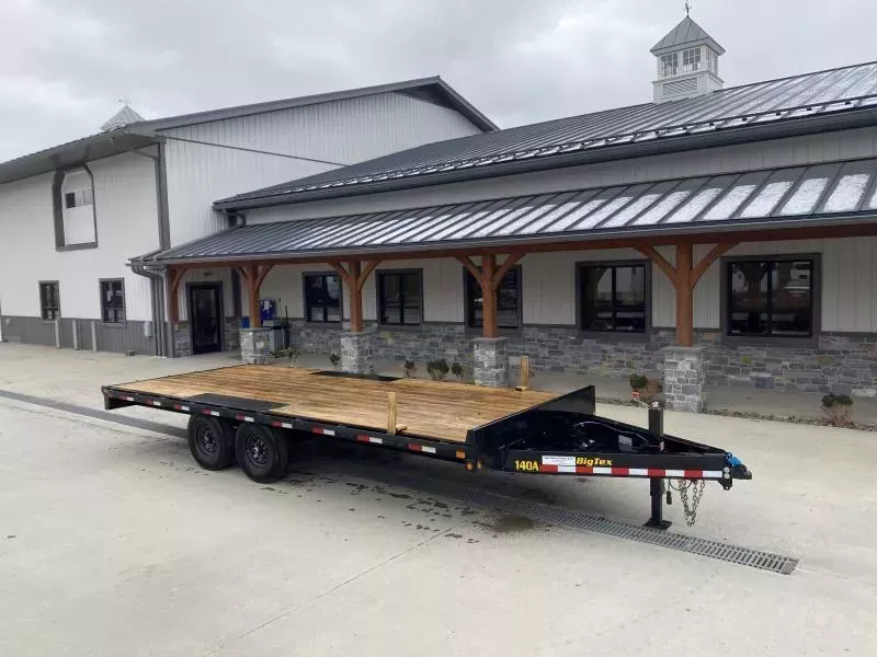 2026 Big Tex Trailers 14OA 102x16' Flatbed Deckover Trailer 14000# GVW * I-BEAM FRAME * STORAGE TRAY * RUBRAIL/STAKE POCKETS * SPARE MOUNT * 8' SLIDE IN RAMPS