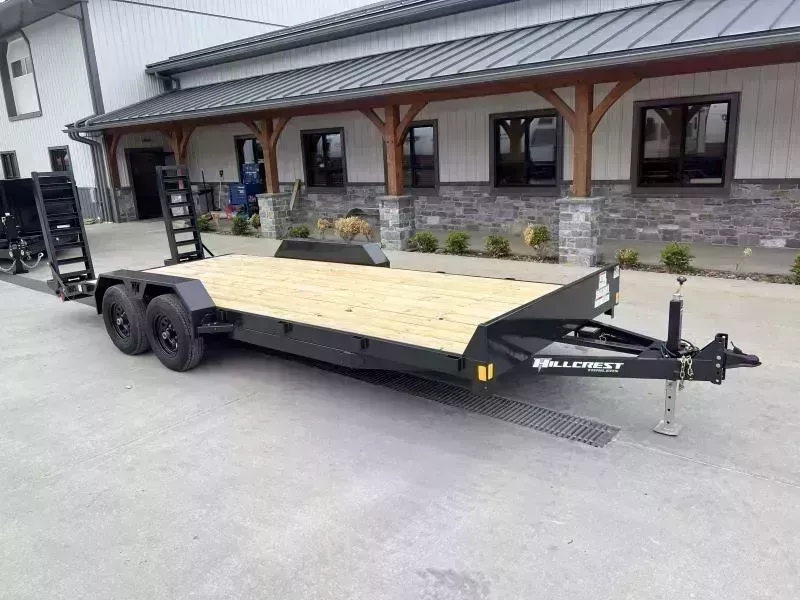 2026 Hillcrest Trailers 7x18 Equipment Trailer 9990# GVW * 6000# AXLES * STAND UP RAMPS * D-RINGS/STAKE POCKETS * ADJUSTABLE COUPLER * DROP LEG JACK * CHARCOAL POWDER COAT
