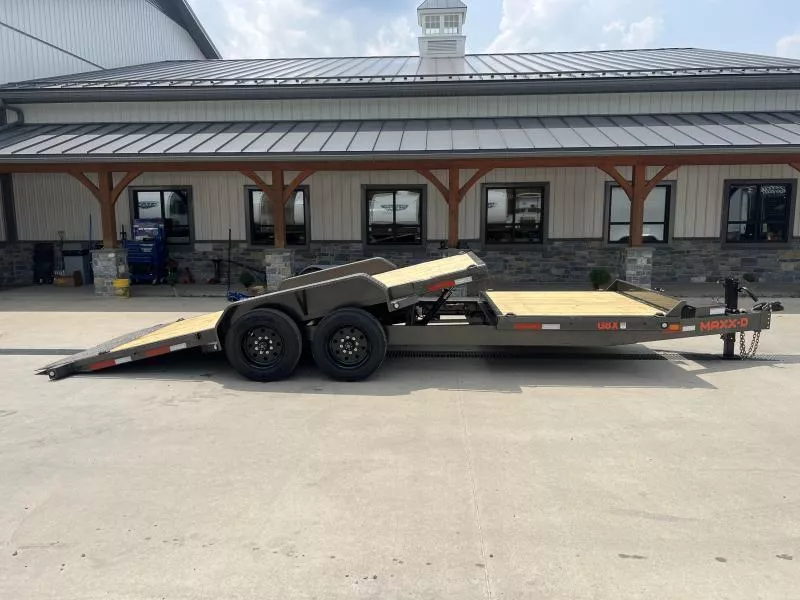 2026 MAXXD 7x24' G8X Gravity Tilt Equipment Trailer 17500# GVW * DEXTER 8000# AXLES * TOOLBOX * 17.5" SOLID WHEEL 18-PLY RUBBER * STOP/CONTROL VALVE * TORSION SUSPENSION * METALLIC GREY * 12" O.C C/M