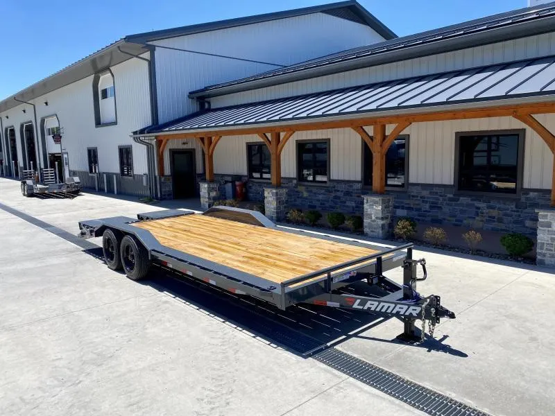 2026 Lamar 102x22' Equipment Trailer 16000# GVW * FULL WIDTH RAMPS * CHARCOAL * 102" DECK * DRIVE OVER FENDERS * CHARCOAL * 8K AXLES * 17.5" RUBBER * OIL BATH HUBS