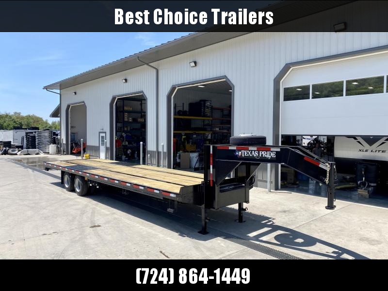 USED 2021 Texas Pride Trailers 102x30' Gooseneck Deckover Flatbed Trailer 30000# GVW * 15K OIL BATH HUBS * DUAL 17.5" 16-PLY TIRES * SPARE * SLIDING WINCH TRACK * TOLBOX * 8' SLIDE OUT RAMPS * DUAL 12K JACKS * 14" I-BEAM USED 2021 Texas Pride Trailers 102x30' Gooseneck Deckover Flatbed Trailer 30000# GVW * 15K OIL BATH HUBS * DUAL 17.5" 16-PLY TIRES * SPARE * SLIDING WINCH TRACK * TOLBOX * 8' SLIDE OUT RAMPS * DUAL 12K JACKS * 14" I-BEAM