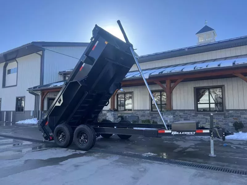 2026 Hillcrest Trailers 6x12' Dump Trailer 9990 GVW * 12-TON TELESCOPIC HOIST * I-BEAM FRAME * DELUXE TARP KIT * HD TOP RAIL * ADJUSTABLE COUPLER * DROP LEG JACK * 110V CHARGER * COMBO GATE * UNDERMOUNT RAMPS