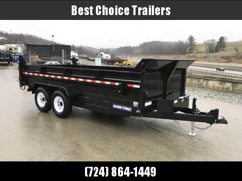 2020 Sure-Trac 7x16' Dump Trailer 14000# GVW * DELUXE TARP KIT * HYDRAULIC JACK * 7-GAUGE FLOOR * OVERSIZE 4X42" DUAL PISTON * FRONT/REAR BULKHEAD * INTEGRATED KEYWAY * 2' SIDES * UNDERBODY TOOL TRAY * ADJUSTABLE COUPLER * 110V CHARGER * UNDERMOUNT RAMPS 2020 Sure-Trac 7x16' Dump Trailer 14000# GVW * DELUXE TARP KIT * HYDRAULIC JACK * 7-GAUGE FLOOR * OVERSIZE 4X42" DUAL PISTON * FRONT/REAR BULKHEAD * INTEGRATED KEYWAY * 2' SIDES * UNDERBODY TOOL TRAY * ADJUSTABLE COUPLER * 110V CHARGER * UNDERMOUNT RAMPS