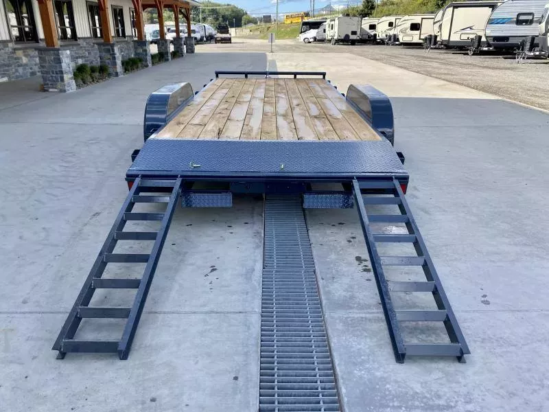 2025 Lamar 7x16 7000# Wood Deck Car Hauler Trailer * CHARCOAL * REMOVABLE FENDERS * EXTRA STAKE POCKETS * 5" CHANNEL FRAME * COLD WEATHER HARNESS * REAR RAMPS  cjWGB6xxluqk