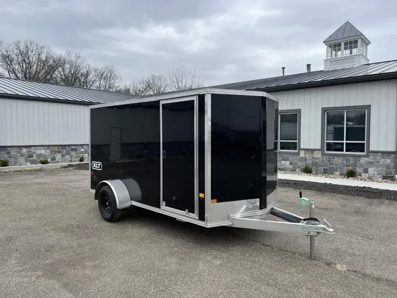 2026 EZ Hauler 6x12' Aluminum Enclosed Cargo Trailer 2990# GVW * BARN DOORS * BLACK .080 POLYCOR EXTERIOR * ALUMINUM WHEELS * SCREWLESS * ONE PC ROOF * DEXTER AXLES * RV DOOR