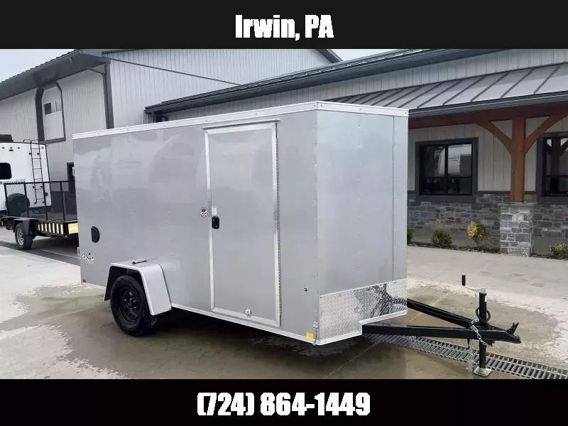 2025 Pace American 6x12' Enclosed Cargo Trailer 2990# GVW * SILVER EXTERIOR * 4" TONGUE AND FRAME * .030 SEMI-SCREWLESS EXTERIOR * TUBE STUDS * 1 PIECE ALUMINUM ROOF * UNDERCOATING * RAMP DOOR 1750183927