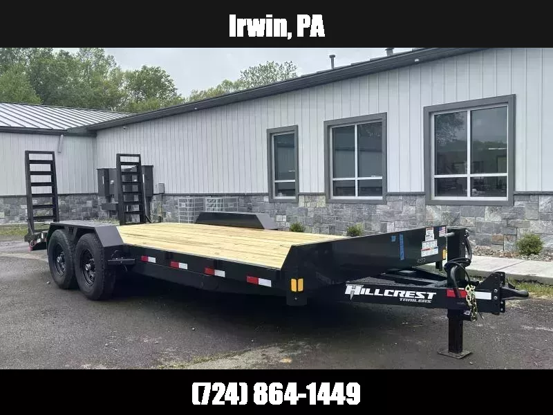 2025 Hillcrest Trailers 7x20 Equipment Trailer 14000 GVW * HD RAMPS * D-RINGS/STAKE POCKETS * ADJUSTABLE COUPLER * 12K JACK * CHARCOAL POWDER COAT 1755008734