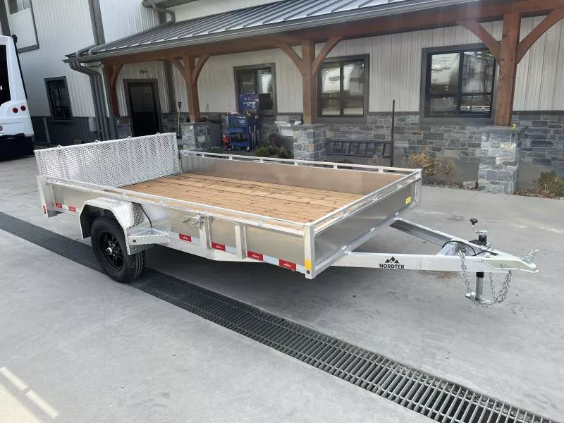 2026 Nordtek 77x12' Aluminum HD Utility Trailer 2990# GVW * BI FOLD GATE * ALUMINUM WHEELS * 4" CHANNEL TONGUE * 16" O.C. CROSSMEMBERS