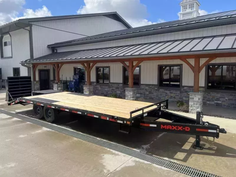 2026 MAXXD 102x24' DOX Beavertail Deckover Trailer 17500# GVW * FULL WIDTH RAMPS * 10" I-BEAM FRAME * DEXTER 8000# AXLES * 17.5" RUBBER - 18 PLY * METALLIC GREAY POWDERCOAT * TOOLBOX