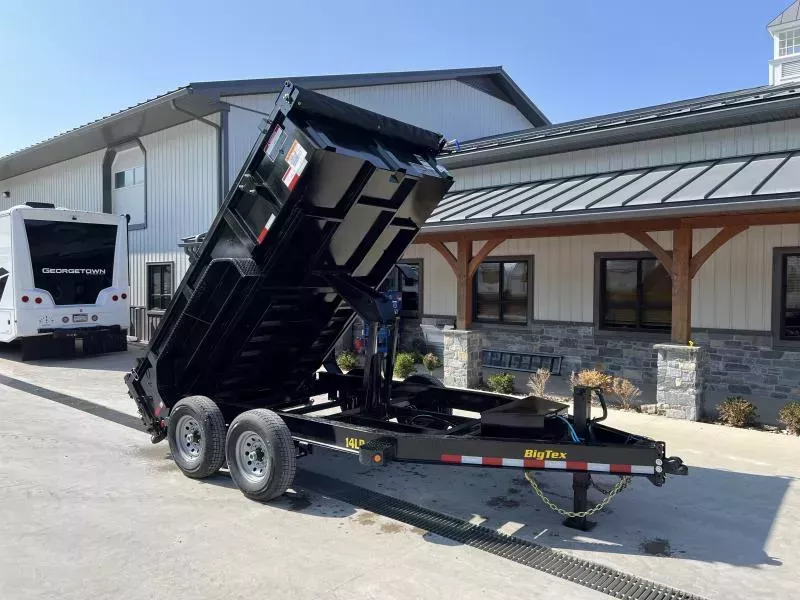 2026 Big Tex Trailers 14LP 7x12' HD Low Profile Dump Trailer 14000# GVW * SCISSOR HOIST * 8" I-BEAM FRAME * UNDERMOUNT RAMPS * COMBO GATE * 12K JACK * 24" 10 GA SIDES * TARP KIT * REAR STABILIZER JACKS