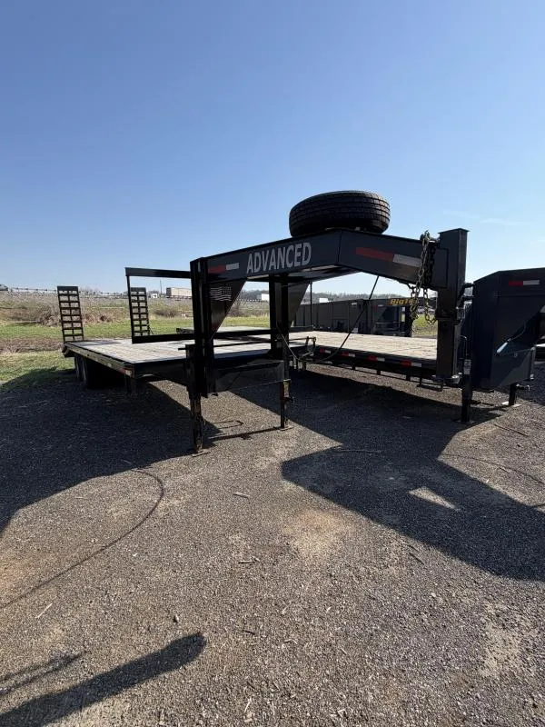 USED 2024 102x24 20,000 GVW Gooseneck Deckover Trailer * STAND UP RAMPS * DUAL TANDEM * TOOLBOX