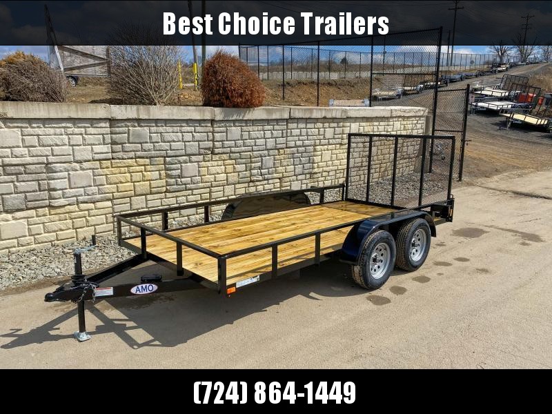 2021 AMO 76x14' Angle Iron Utility Landscape Trailer 7000# GVW * 4" CHANNEL TONGUE * RADIAL TIRES * TUBE GATE C/M * BRAKES ON BOTH AXLES * LED LIGHTS 2021 AMO 76x14' Angle Iron Utility Landscape Trailer 7000# GVW * 4" CHANNEL TONGUE * RADIAL TIRES * TUBE GATE C/M * BRAKES ON BOTH AXLES * LED LIGHTS