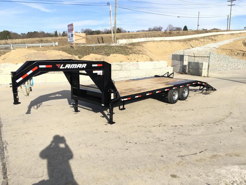 NEW Lamar 102x22' Gooseneck Beavertail Deckover Trailer 14000# GVW * STAND UP RAMPS + SPRING ASSIST * CHARCOAL * I-BEAM FRAME * 16" O.C. C/M * RUBRAIL/STAKE POCKETS/PIPE SPOOLS * CHANNEL SIDE RAIL * 4X8" TUBE BUMPER NEW Lamar 102x22' Gooseneck Beavertail Deckover Trailer 14000# GVW * STAND UP RAMPS + SPRING ASSIST * CHARCOAL * I-BEAM FRAME * 16" O.C. C/M * RUBRAIL/STAKE POCKETS/PIPE SPOOLS * CHANNEL SIDE RAIL * 4X8" TUBE BUMPER