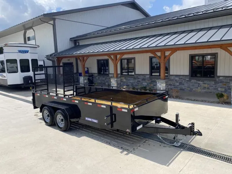 2026 Sure-Trac 7x16' Steel High Side Utility Trailer 9900# GVW * 24" STEEL SOLID SIDES * HD REINFORCED 5' GATE W/ ASSIST * 5200# AXLES * BIGGER AXLES/HEAVIER SUSPENSION/LARGER RUBBER * PROTECTED WIRING * 7K SET BACK JACK * TRIPLE TUBE TONGUE * 5" TONGUE