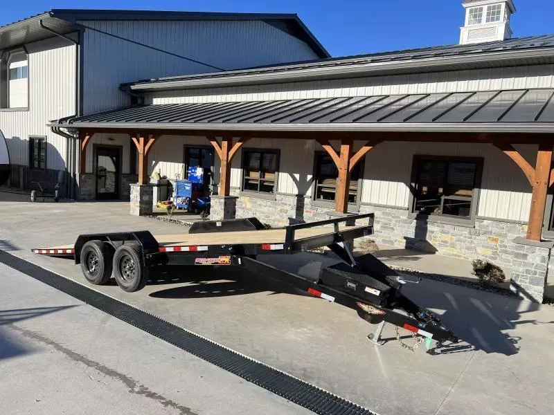 2026 H&H 7x20' Power Tilt Car Hauler Trailer 7000# GVW * POWER TILT * DUAL TOOLBOXES * RUBRAIL * SWIVEL D-RINGS * 6" FRAME * DROP JACK * INTEGRATED TAIL LIGHTS * CHANNEL C/M