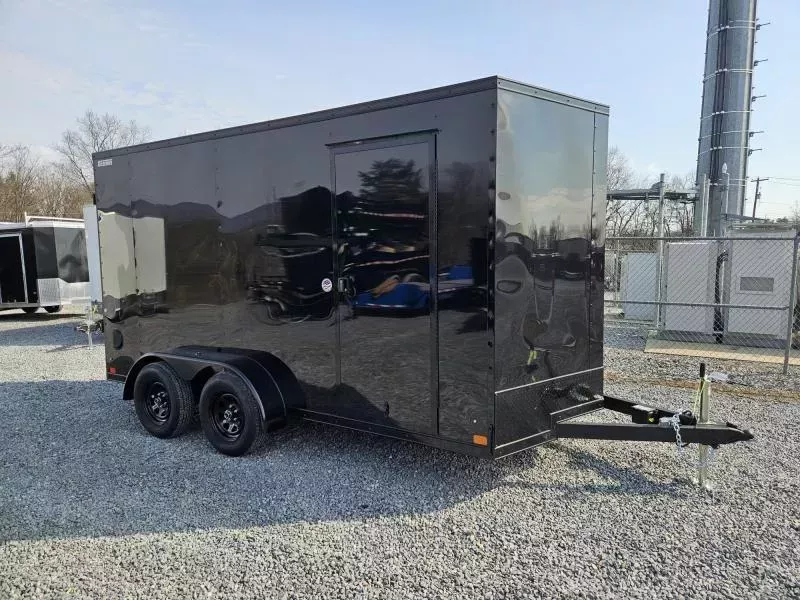 2026 ITI Cargo 7x16' Enclosed Cargo Trailer 7000# GVW * SILVER BLACKOUT EXTERIOR * SCREWLESS EXTERIOR * POLYCOR .080 * 7' HEIGHT * 6" TONGUE * ALUMINUM WHEELS * 1 PC ALUMINUM ROOF * TRUCKBED LINER ON TONGUE/SILLS * UNDERCOATED