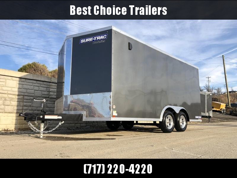 2021 Sure-Trac 8.5x16' Enclosed Cargo Trailer 7000# GVW * CHARCOAL * PRO SERIES * TORSION * BACKUP LIGHTS * SCREWLESS * 1 PIECE ALUMINUM ROOF * PLYWOOD * TUBE STUDS * ALUMINUM WHEELS 2021 Sure-Trac 8.5x16' Enclosed Cargo Trailer 7000# GVW * CHARCOAL * PRO SERIES * TORSION * BACKUP LIGHTS * SCREWLESS * 1 PIECE ALUMINUM ROOF * PLYWOOD * TUBE STUDS * ALUMINUM WHEELS