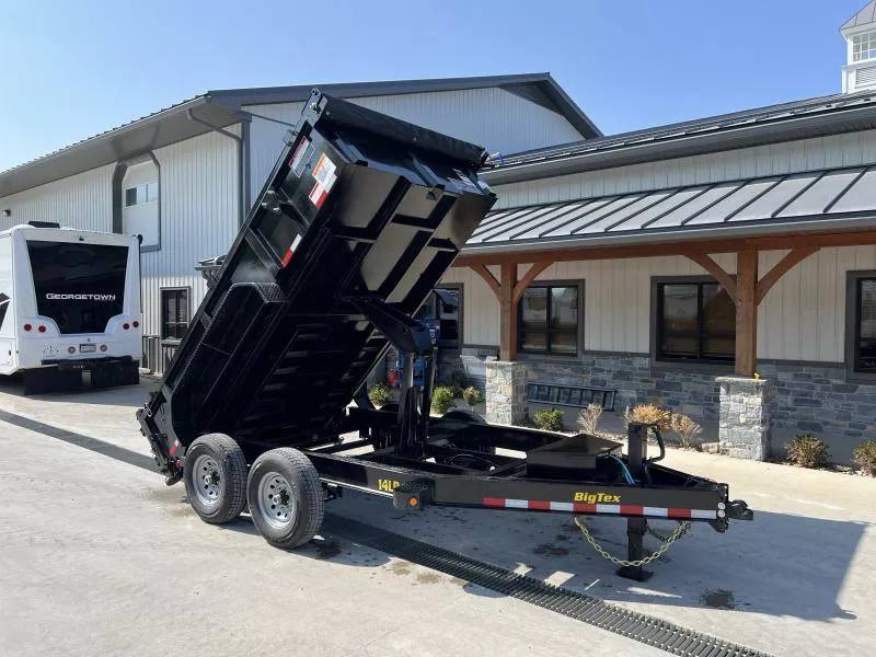 2026 Big Tex Trailers 14LP 7x12' HD Low Profile Dump Trailer 14000# GVW * SCISSOR HOIST * 8" I-BEAM FRAME * UNDERMOUNT RAMPS * COMBO GATE * 12K JACK * 24" 10 GA SIDES * TARP KIT * REAR STABILIZER JACKS