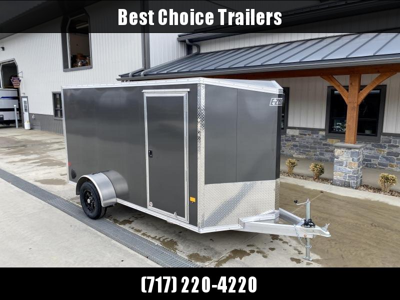 2022 E-Z Hauler 6X12' Aluminum Enclosed Cargo Trailer 2990# GVW * CHARCOAL IN COLOR * ALUMINUM WHEELS * 16" O/C FLOOR UPG * SCREWLESS * ONE PC ROOF * SLANT V-NOSE * DEXTER AXLES * RV DOOR * ALUMINUM WHEELS 2022 E-Z Hauler 6X12' Aluminum Enclosed Cargo Trailer 2990# GVW * CHARCOAL IN COLOR * ALUMINUM WHEELS * 16" O/C FLOOR UPG * SCREWLESS * ONE PC ROOF * SLANT V-NOSE * DEXTER AXLES * RV DOOR * ALUMINUM WHEELS