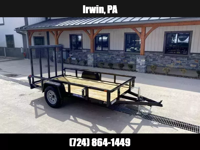 2025 Sure-Trac 5x8' Tube Top Utility Landscape Trailer 2990# GVW * 2" TUBE TOP RAIL * 2X2" TUBE GATE C/M + SPRING ASSIST + FOLD FLAT * TOOLESS GATE REMOVAL * SPARE MOUNT * PROTECTED WIRING * SET BACK JACK * STAKE POCKETS * BULLET LED' 1750184084