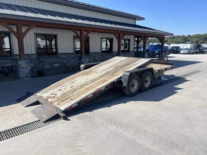USED 2022 Reiser Trailers 7x22 14,000 GVW SPLIT DECK Gravity Tilt Equipment Trailer * ADJUSTABLE COUPLER *  TOOLBOX * STAKE POCKETS * 