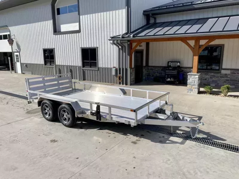 2026 Sure Trac 7x14' Tube Top Aluminum Utility Landscape Trailer 7000# GVW * EXTRUDED ALUMINUM FLOOR * ALUMINUM WHEELS * TUBE TOP * TRIPLE TUBE TONGUE * STAKE POCKETS * SET BACK JACK * SPARE MOUNT