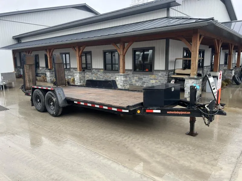 USED Towmaster Trailers 7X18 12,800 GVW Equipment Trailer * STAND UP RAMPS * TOOLBOX * ADJUSTABLE COUPLER * I-BEAM FRAME * STAKE POCKETS & RUBRAIL * 